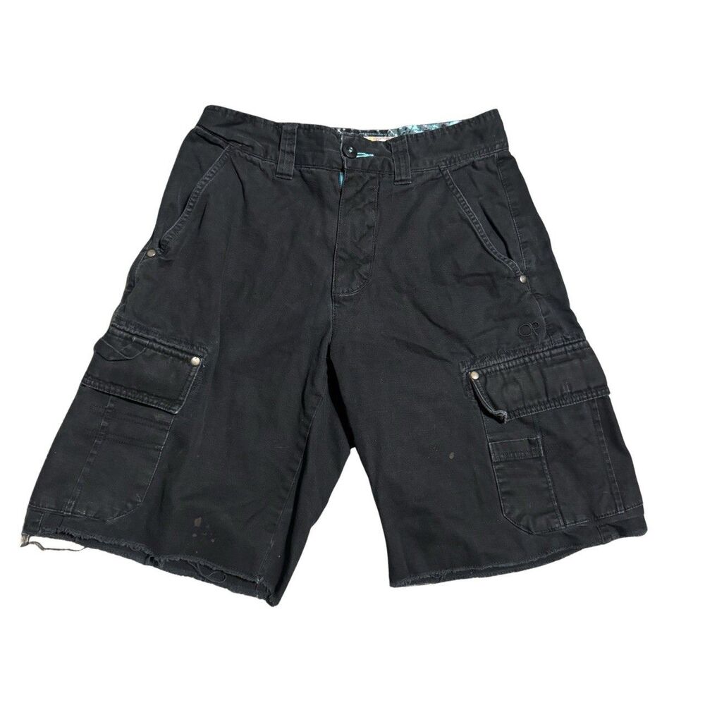 Black Ocean Pacific Retro Y2K Grunge Streetwear Baggy Surfer Shorts Size 28 XS S